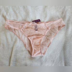 NWT Adore Me Sheer Bikini Panty Peachykeen Large